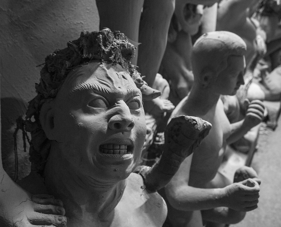 Durga puja ashur statues