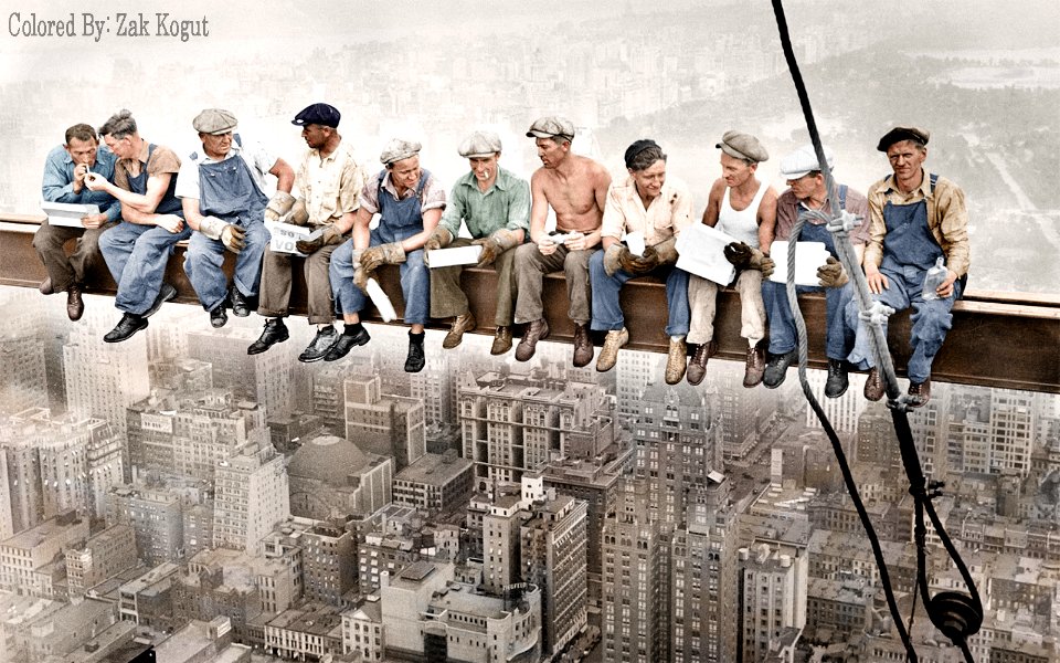 Lunch Atop A Skyscraper COLORIZATION