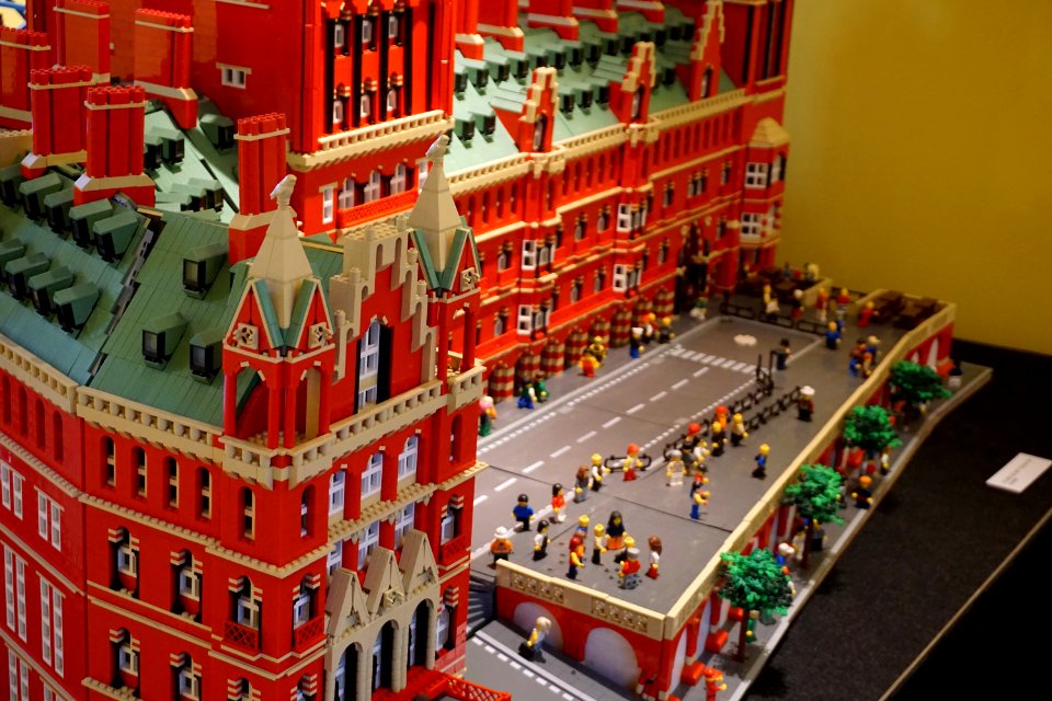 St Pancras Station made of Lego. On display at Hall Place Bexley.