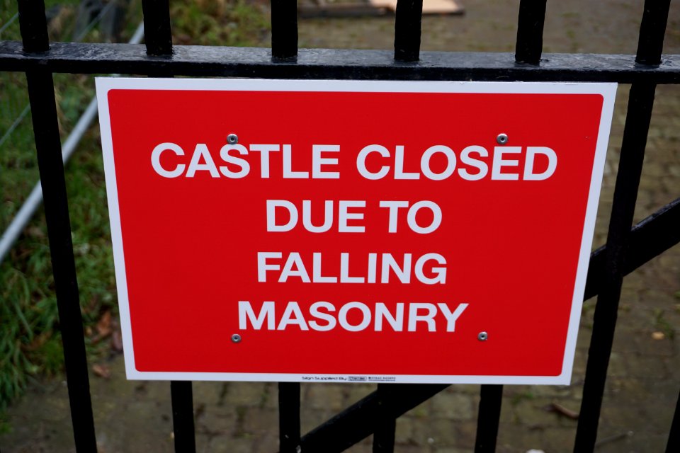 Canterbury Castle Closed due to falling ancient rubble
