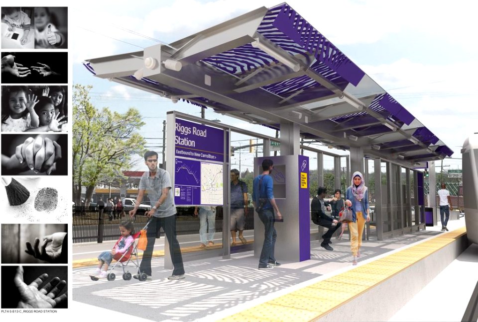 Unselected concept for public art at Riggs Road station