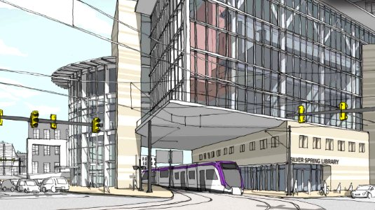 Silver Spring Library station rendering
