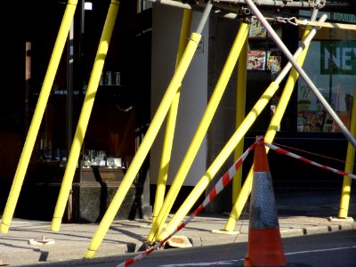 HIGH STREET SEVENOAKS KENT SCAFFOLDING HIT BY HGV
