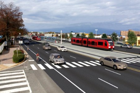 Possible Route 7 light rail rendering