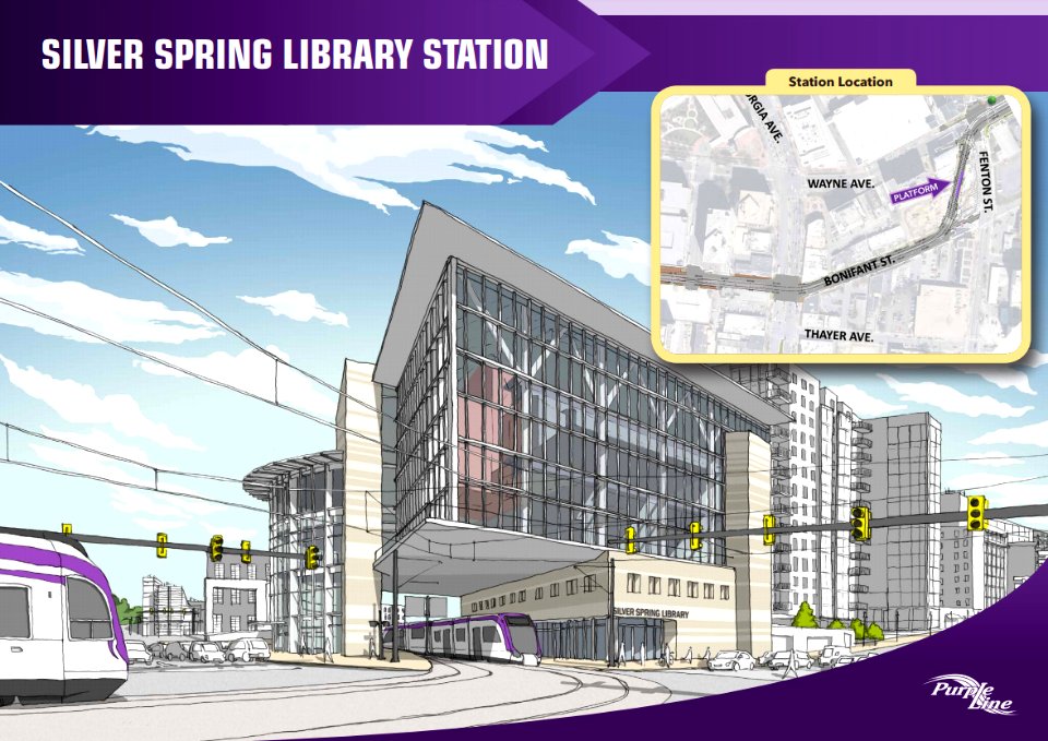 Silver Spring Library station rendering