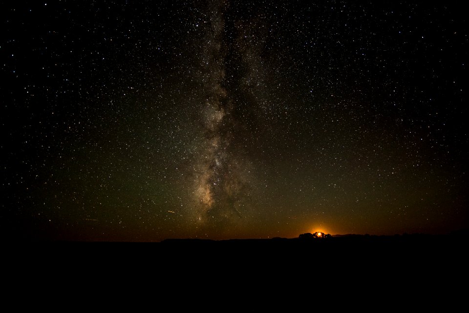 The Crescent Moon Sets at Grand View Point