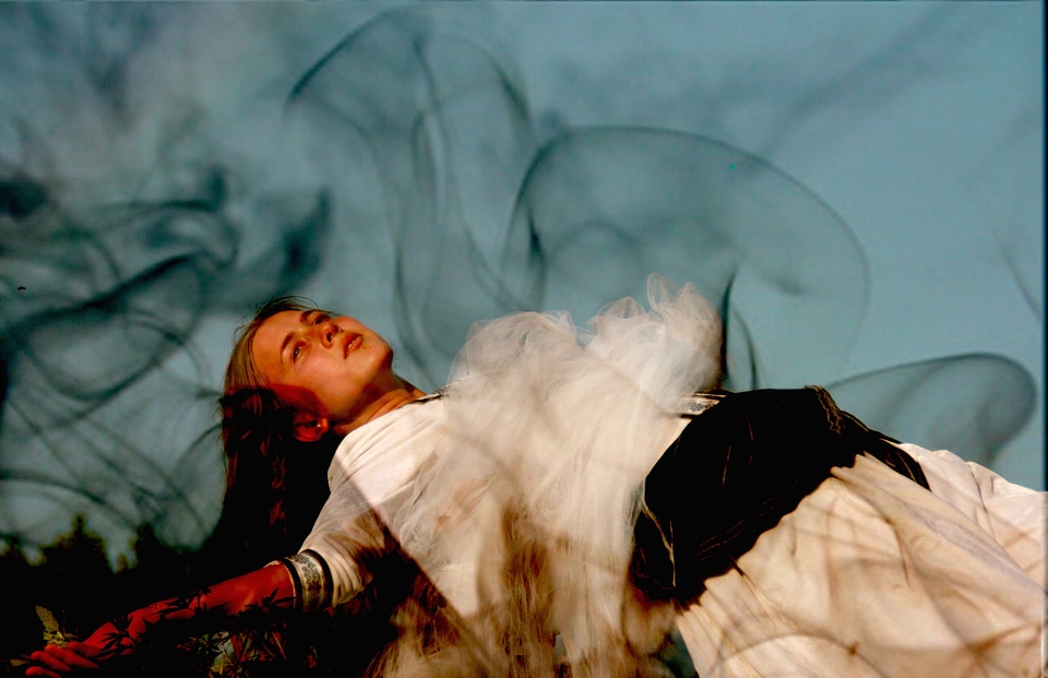 Black smoke angel sky