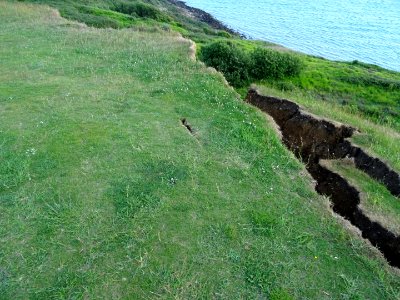 SOUTH WEST COASTAL PATH FALLING INTO THE SEA.