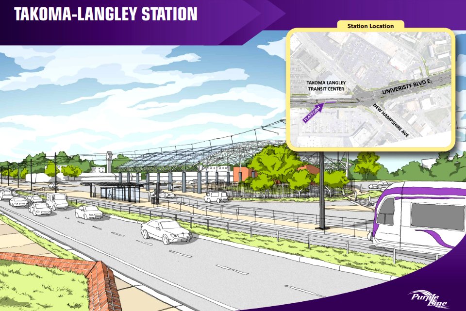 Takoma-Langley station rendering