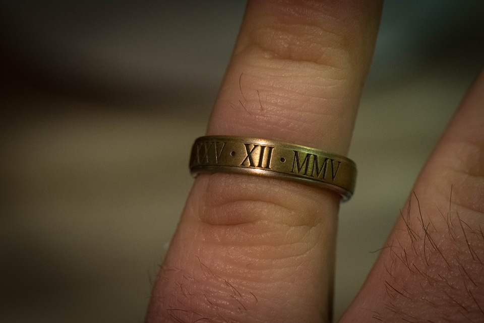 Roman numerals golden jewelry