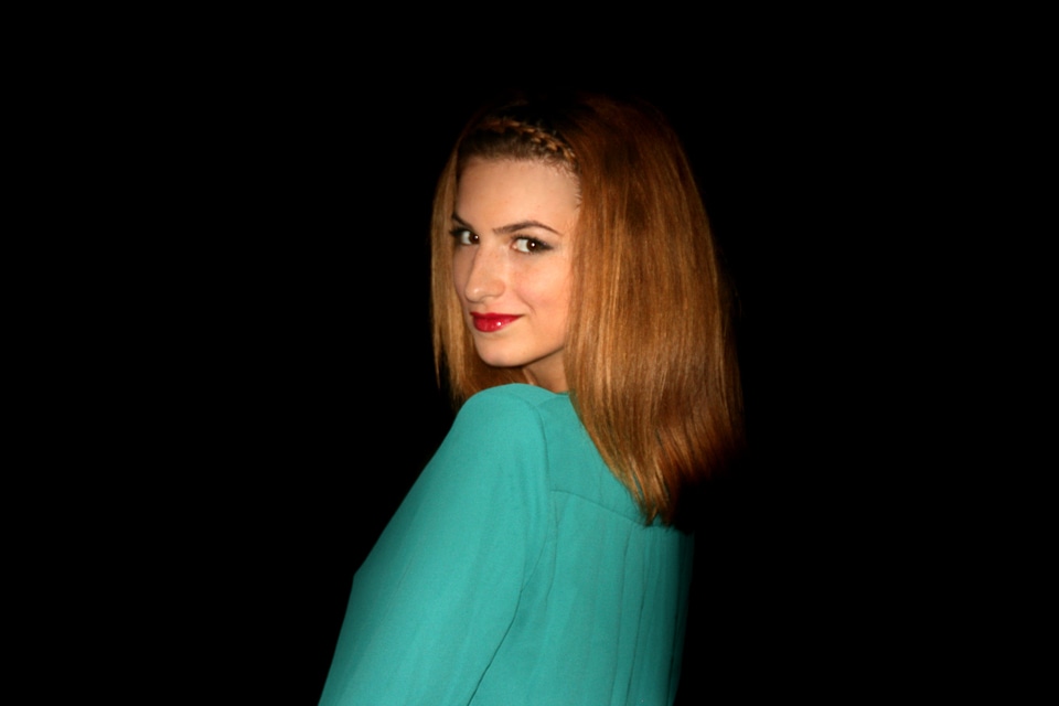 Green seductive blonde