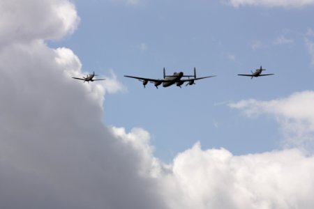 Lancaster Spitfire and Hurricane