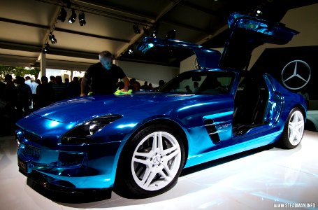 2013 Goodwood Festival Of Speed - Mercedes SLS ED Electric Drive Blue Chrome photo