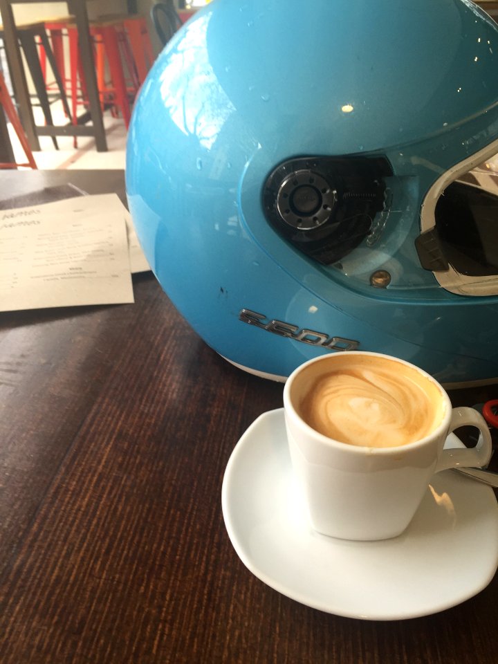 Coffee, Motor Bike Helmet, Baby Blue