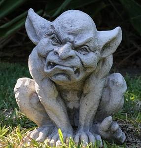 Lawn ornament creepy monster