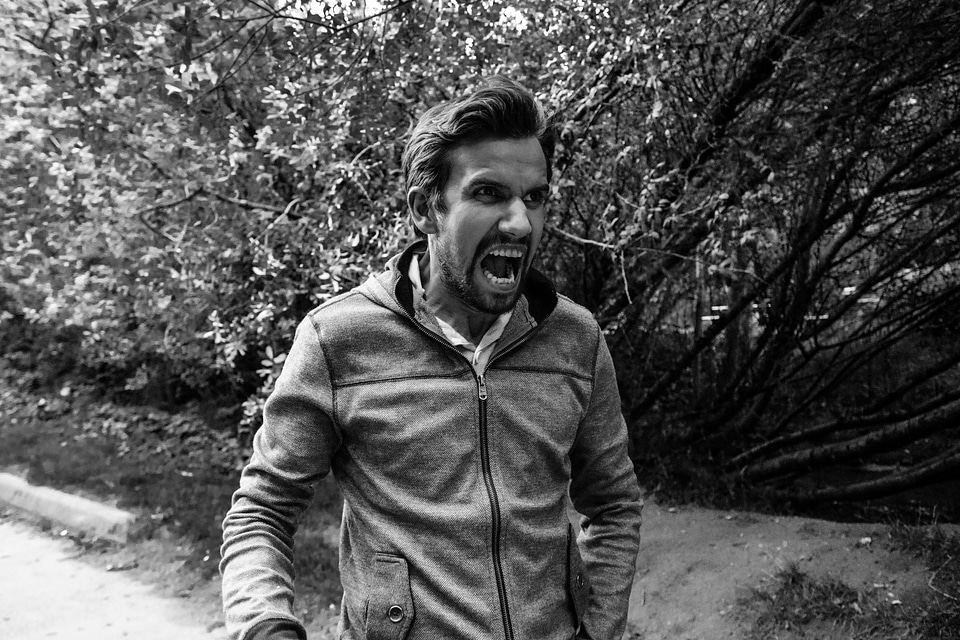 Face expression angry man