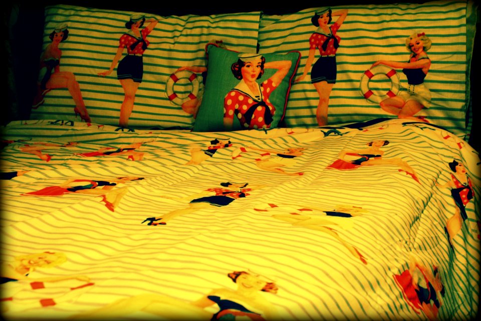 My New Pin Up Bed Sheets.