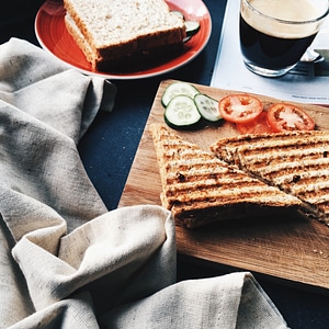 Lunch espresso bread photo