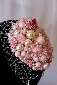 Pink ivory head band