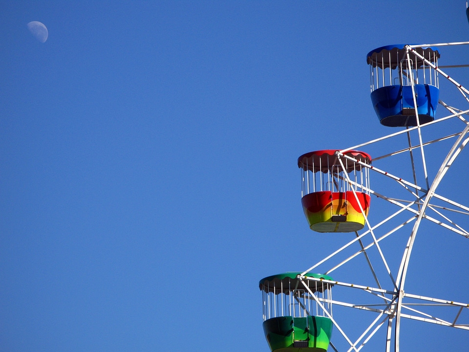 Fun fair moon blue sky