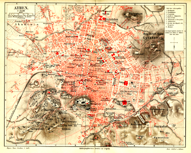 Athens city plan 1884 photo