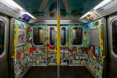 colorful subway interior wrap