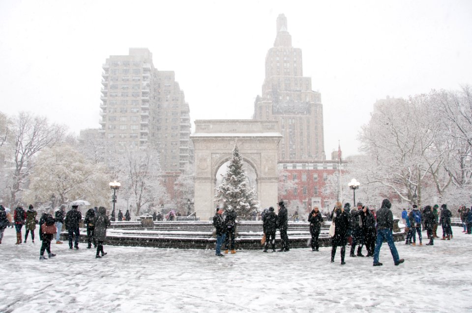 Washington Square Park in the Snow photo