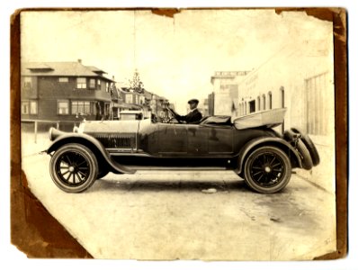 Cousin Clarence in a c1920 Pierce Arrow roadster photo