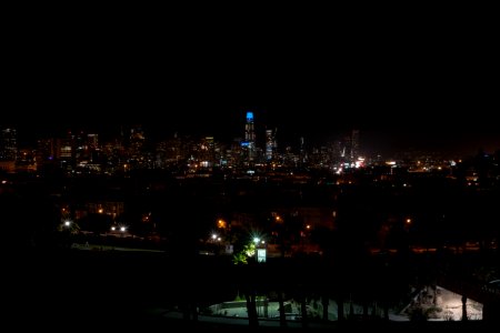 view of downtown San Francisco from Mission Dolores Park photo