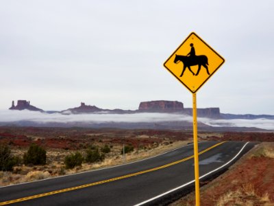 Horse crossing sign outside Moab photo