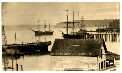 Seattle Harbor (Elliot Bay), 1878 (Taken from the foot of Cherry street) photo