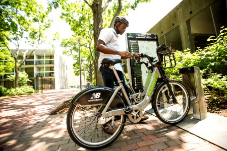 approaching bikeshare station 2 cambridge ma photo