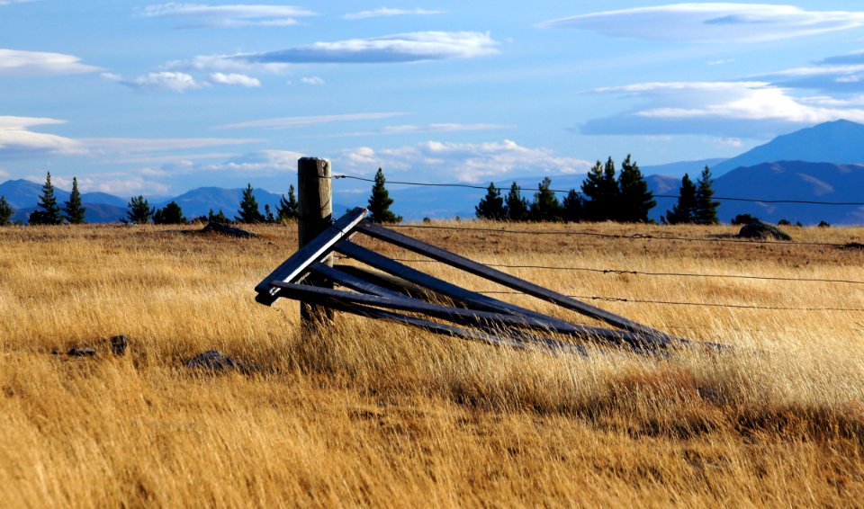 The broken farm gate.