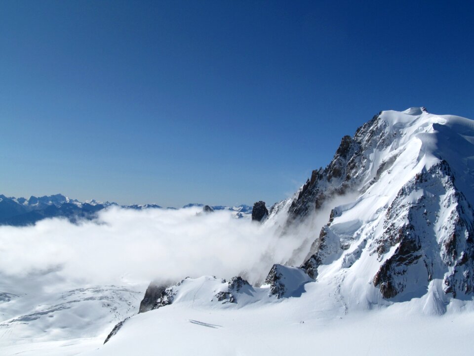 Snow mountain landscape nature photo
