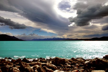 Northwest sky over Lake Pukaki.NZ photo