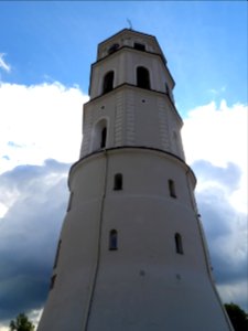 Bell tower in front of cathedral and palace of the Duke of Lithuania