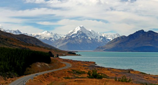 On the road to the Alps. NZ photo