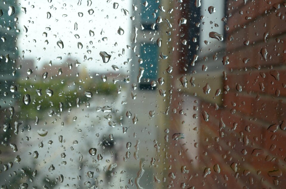 Window rainy day water drops