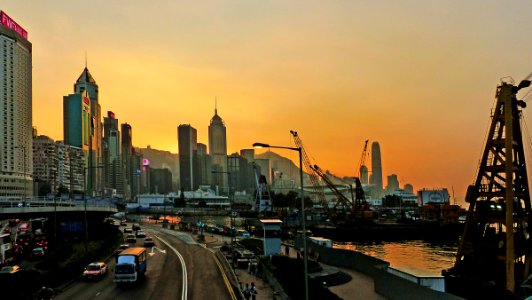 Sunset Causeway Bay Hong Kong. photo