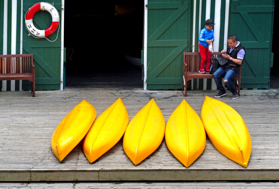 Boats for hire.