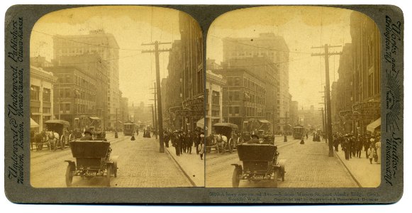2nd Ave., Seattle, Washington Stereoview 1907