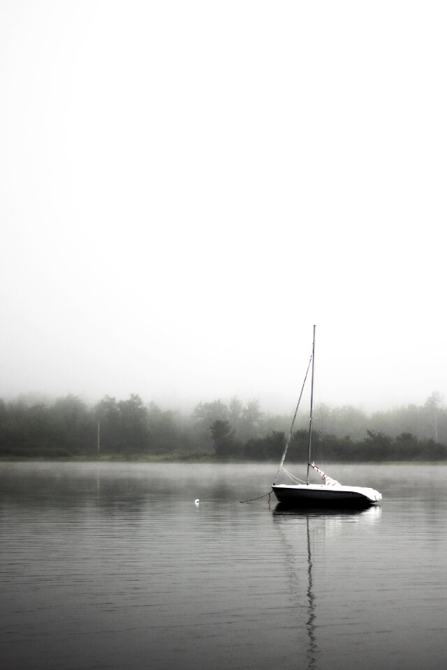 Calm seascape sailboat