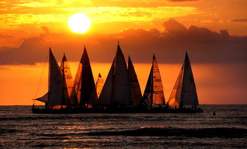 Sailing into the Sunset.Waikiki. photo