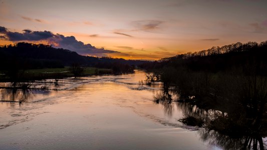 sunset on the riverside