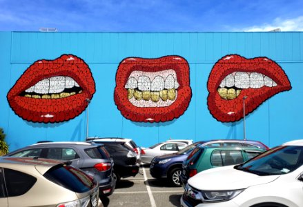 Lips mural Christchurch. photo