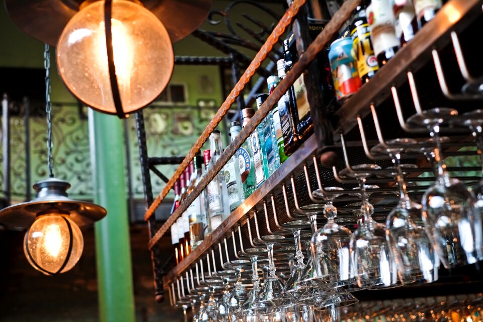 Glasses drinks lights