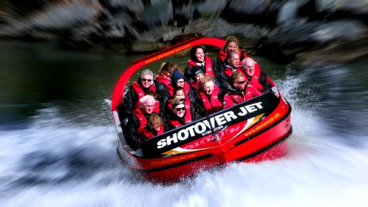 Thrill seekers. Shotover Jet. photo