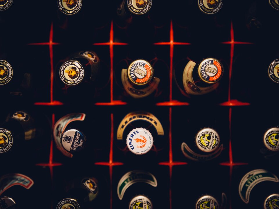 Alcohol drinks blue bottle