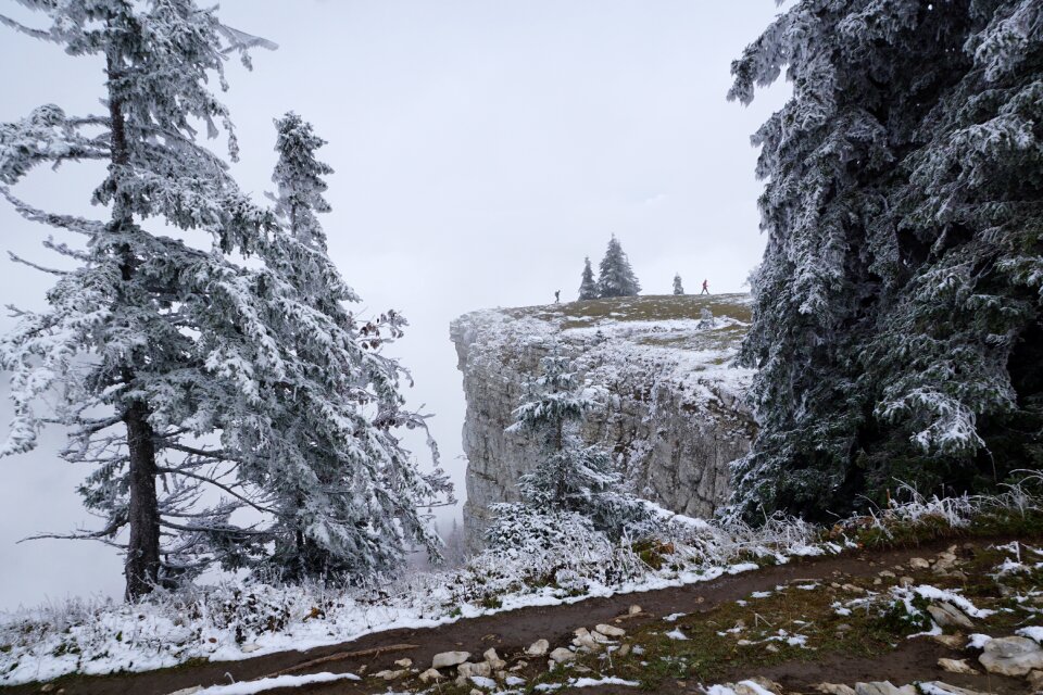 Switzerland cliff fog