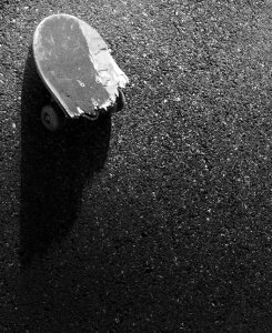 Concrete ground black and white photo